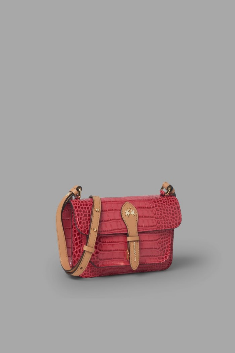 Bolsas La Martina Crocodile-print Leather Mujer Rojas Chile | RXO-5438