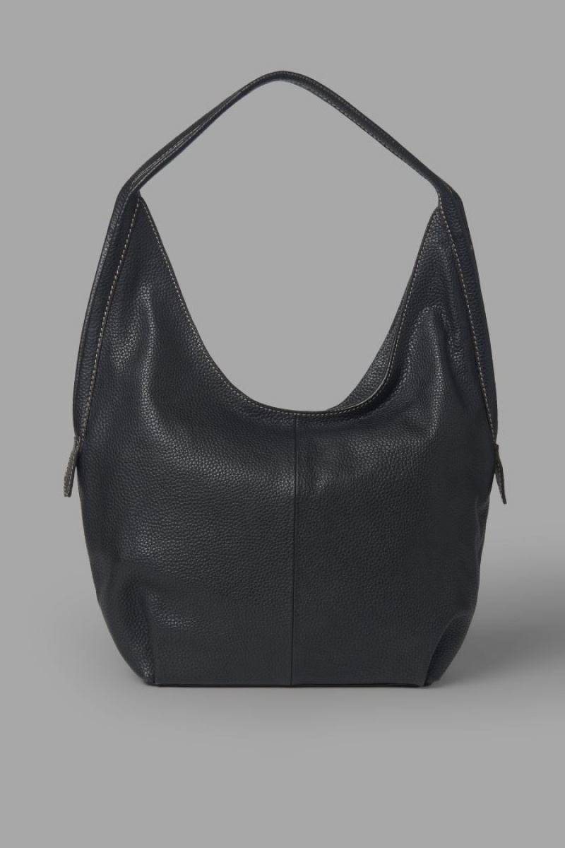 Bolsas La Martina Cuero Crossbody Half-moon Mujer Negras Chile | SWC-1254