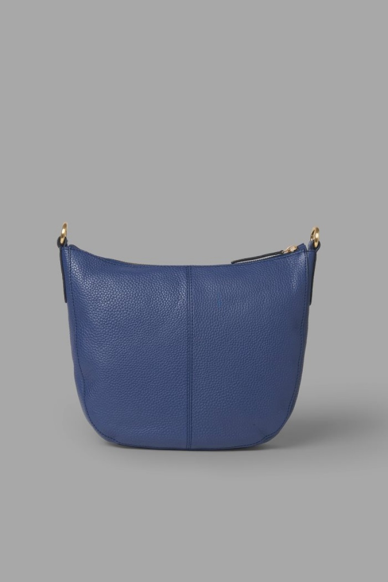 Bolsas La Martina Cuero Crossbody Half-moon Mujer Azul Marino Chile | NOR-3169