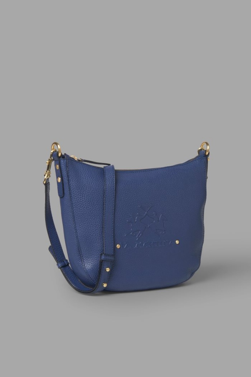 Bolsas La Martina Cuero Crossbody Half-moon Mujer Azul Marino Chile | NOR-3169