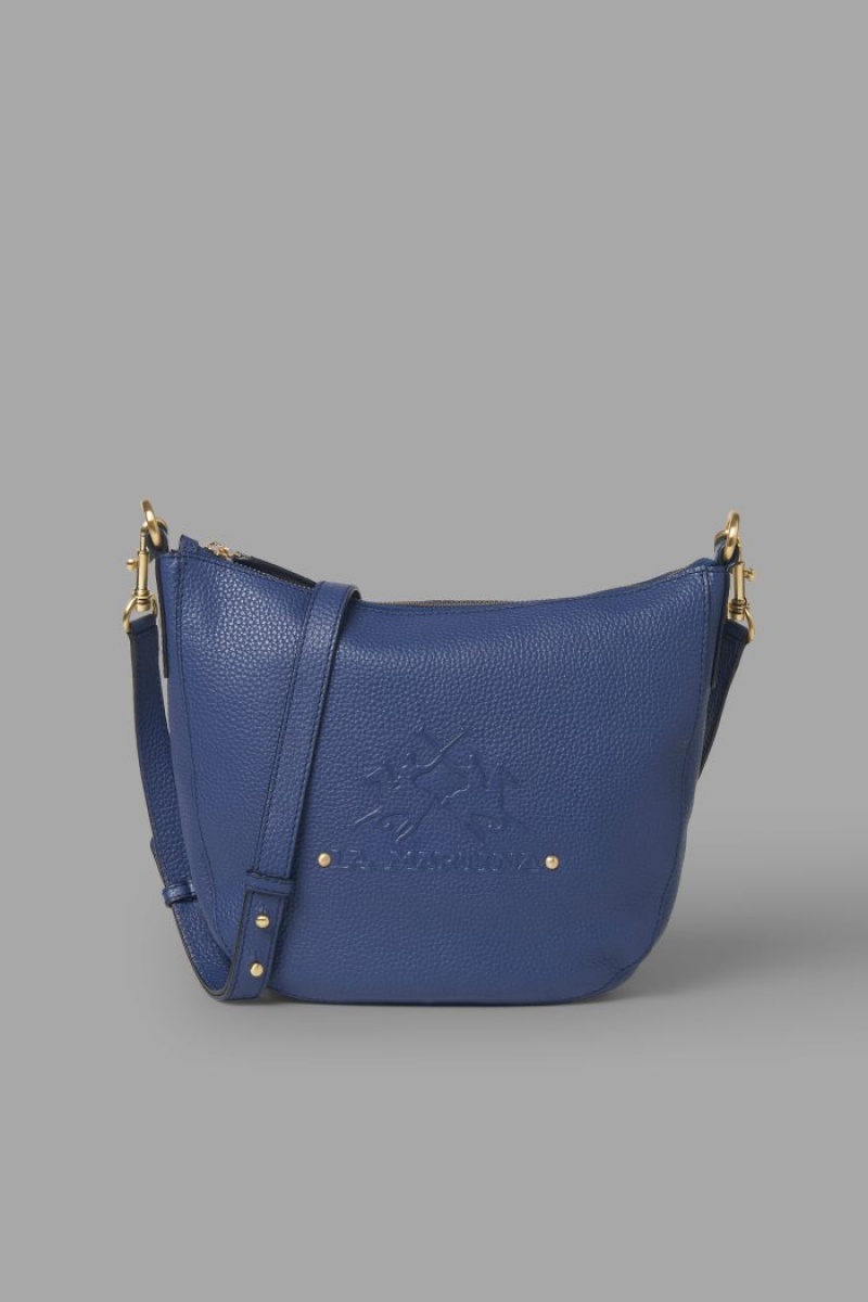 Bolsas La Martina Cuero Crossbody Half-moon Mujer Azul Marino Chile | NOR-3169