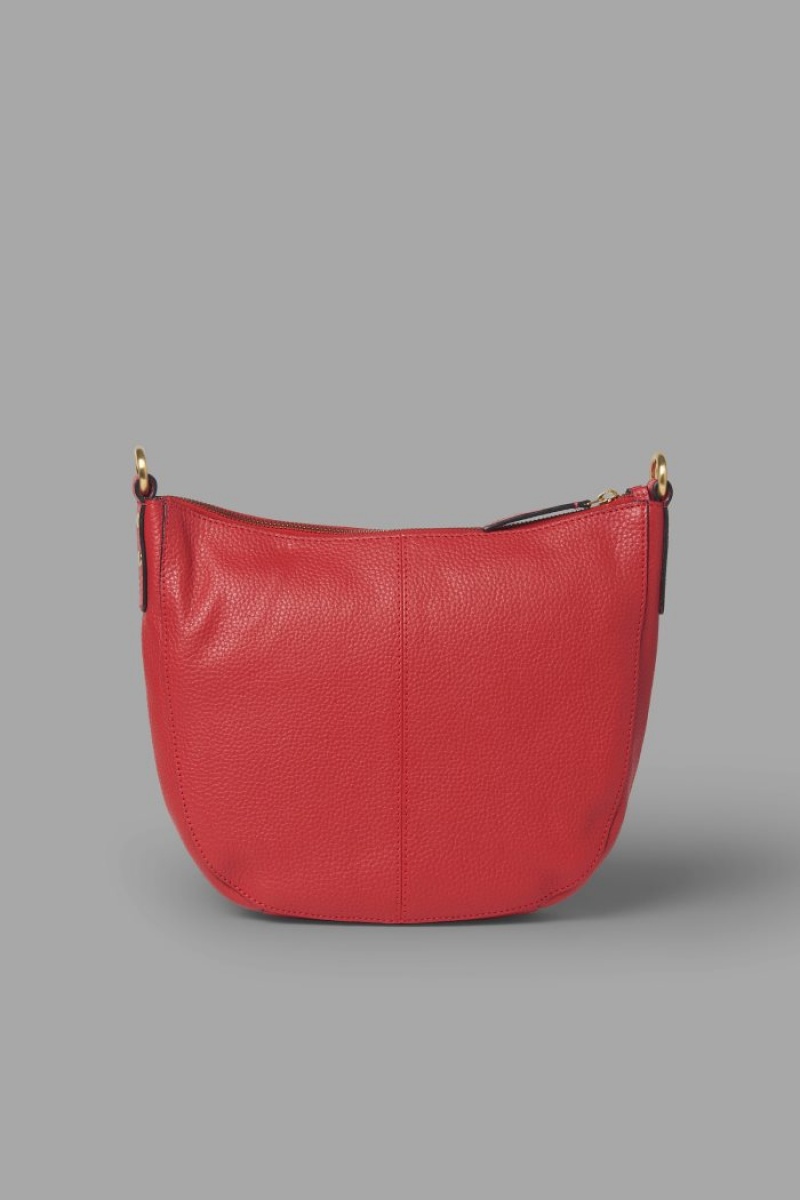 Bolsas La Martina Cuero Crossbody Half-moon Mujer Rojas Chile | WCJ-1999