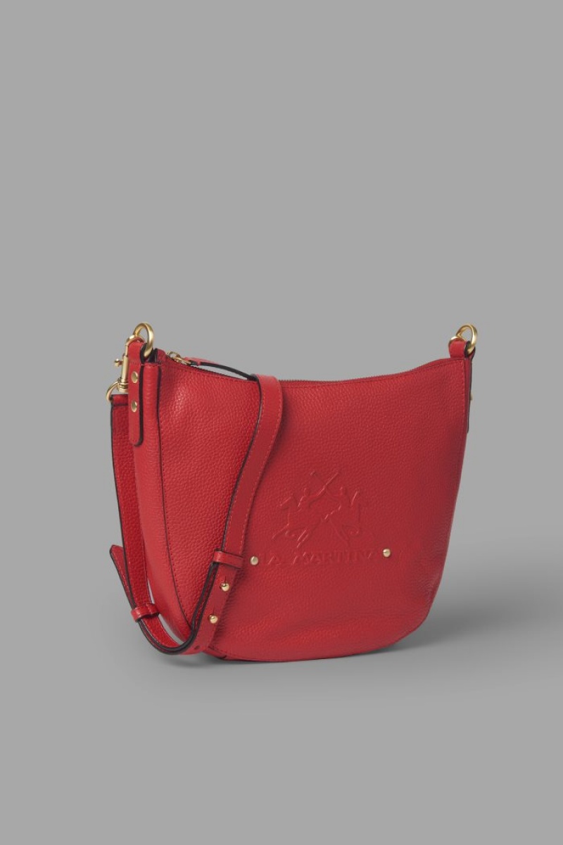 Bolsas La Martina Cuero Crossbody Half-moon Mujer Rojas Chile | WCJ-1999