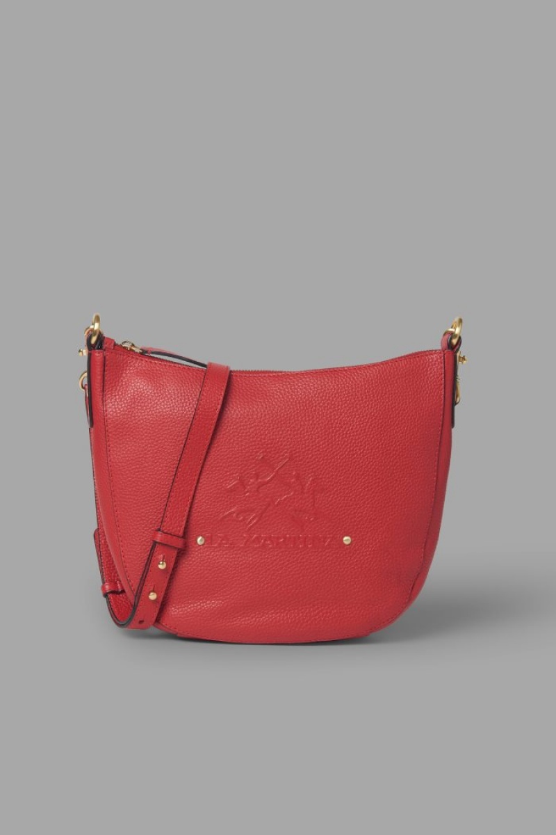 Bolsas La Martina Cuero Crossbody Half-moon Mujer Rojas Chile | WCJ-1999