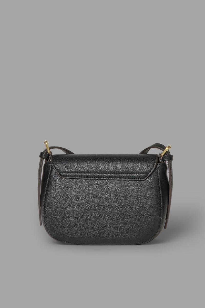 Bolsas La Martina Faux Leather Flapover Mujer Negras Chile | OGA-9408