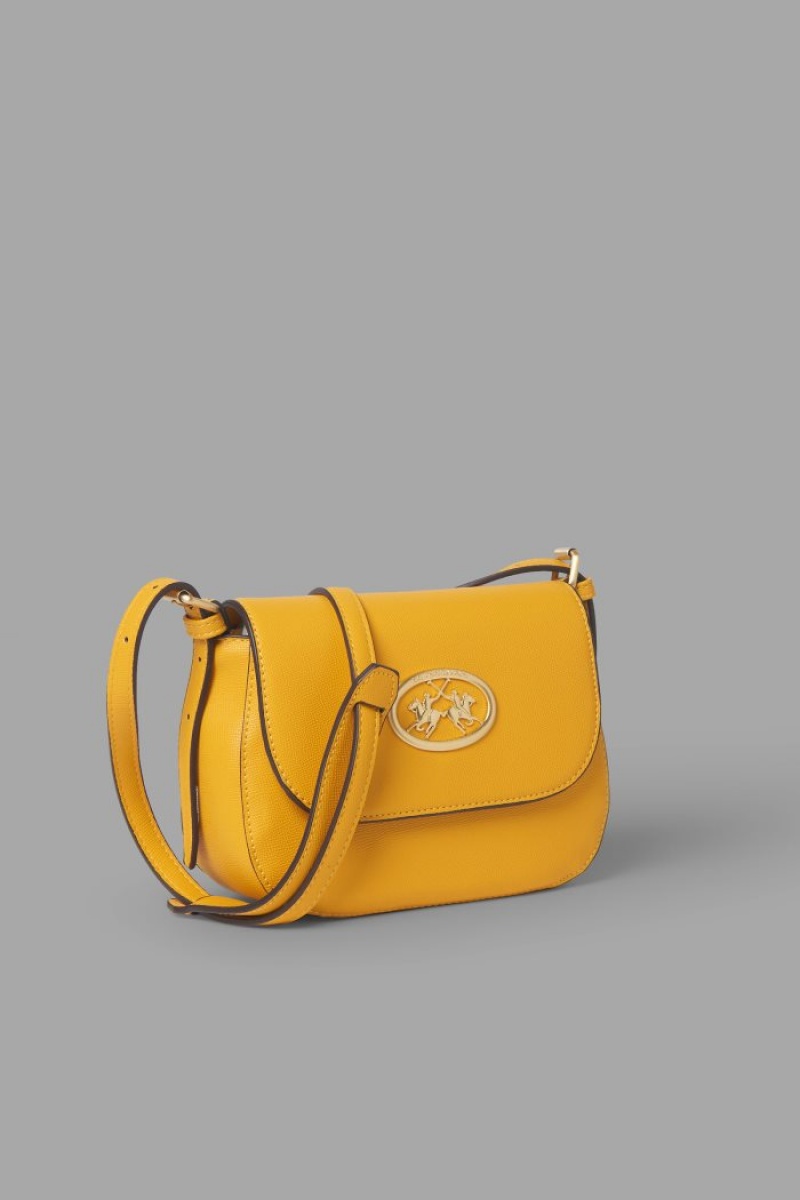 Bolsas La Martina Faux Leather Flapover Mujer Amarillo Chile | ZNN-0769