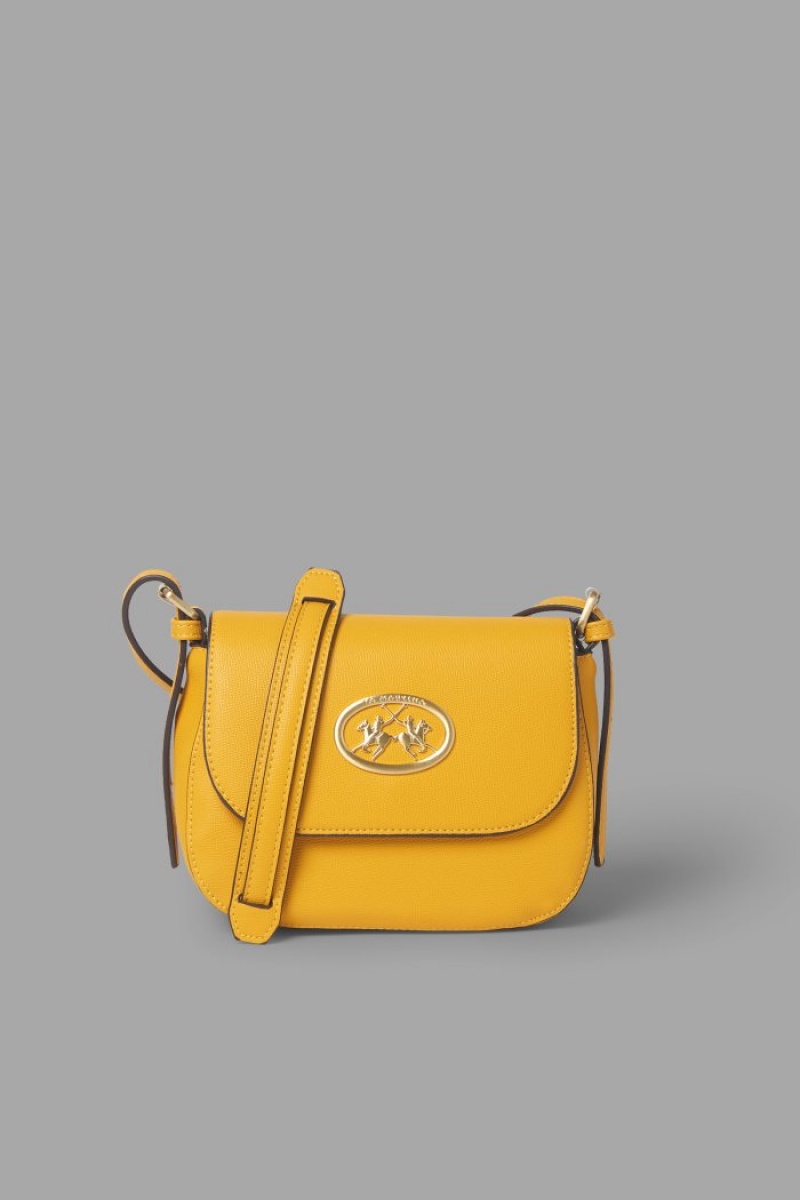 Bolsas La Martina Faux Leather Flapover Mujer Amarillo Chile | ZNN-0769