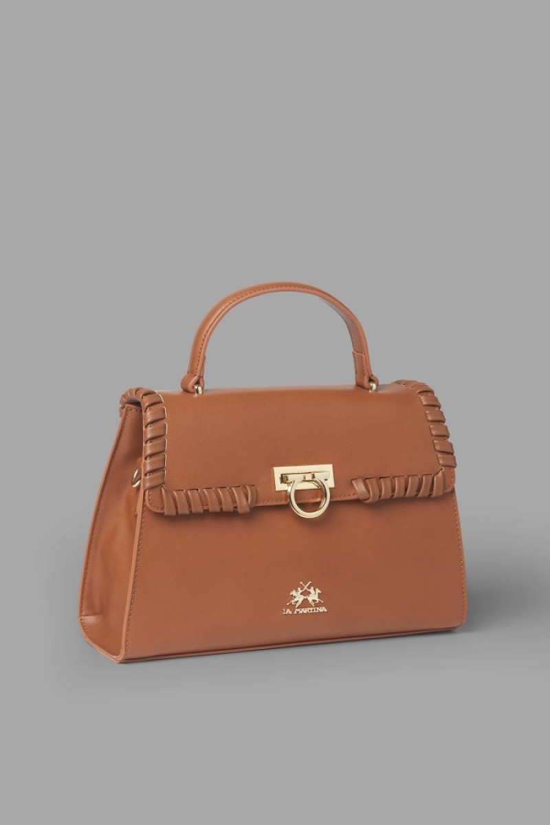 Bolsas La Martina Plain-coloured Trapeze Mujer Marrones Chile | PXG-0199