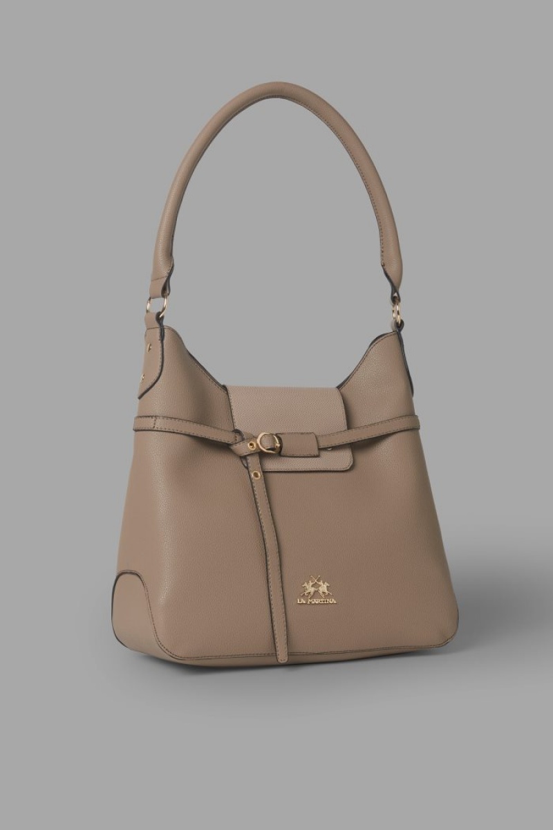 Bolsas La Martina Plain-coloured Trapeze Mujer Blancas Chile | VUT-7799