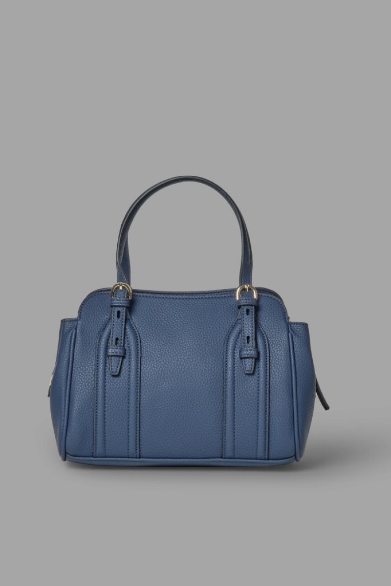 Bolso Satchel La Martina Faux Leather Mujer Azul Marino Chile | URS-3785