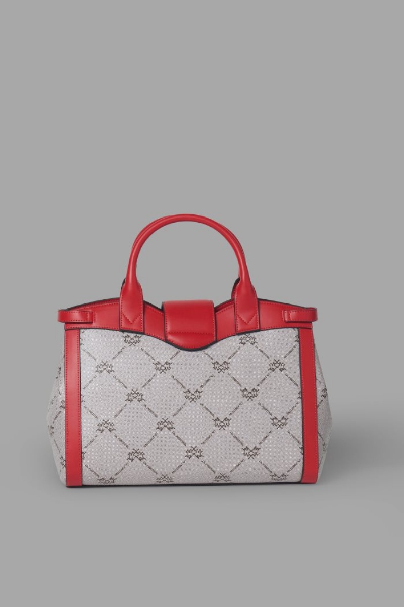 Bolso Satchel La Martina Featuring An All-over Logo Print Mujer Rojas Chile | CXK-1641