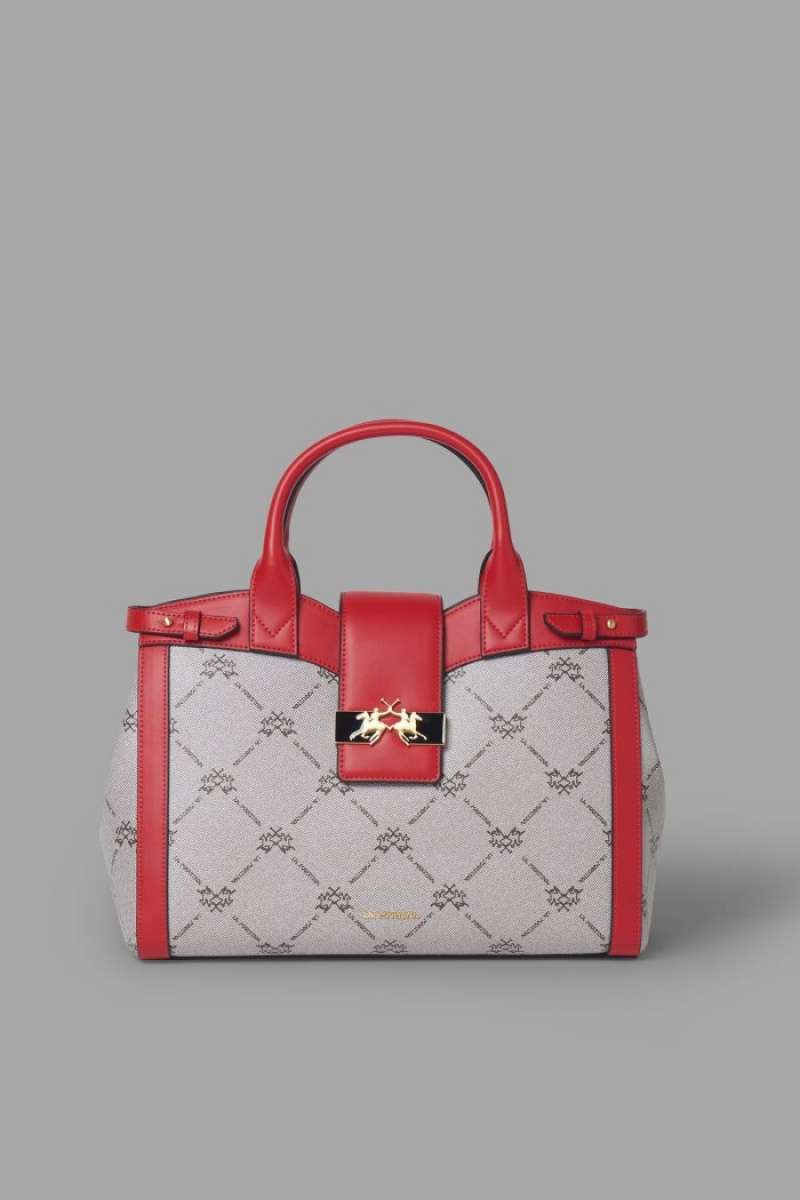 Bolso Satchel La Martina Featuring An All-over Logo Print Mujer Rojas Chile | CXK-1641