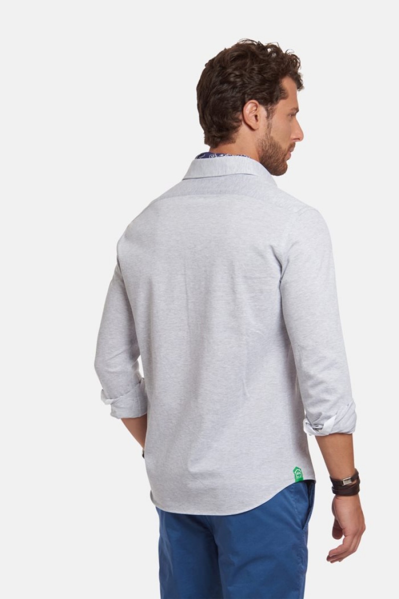 Camisas La Martina Regular-fit 100% Cotton Hombre Gris Claro Chile | LLV-8076