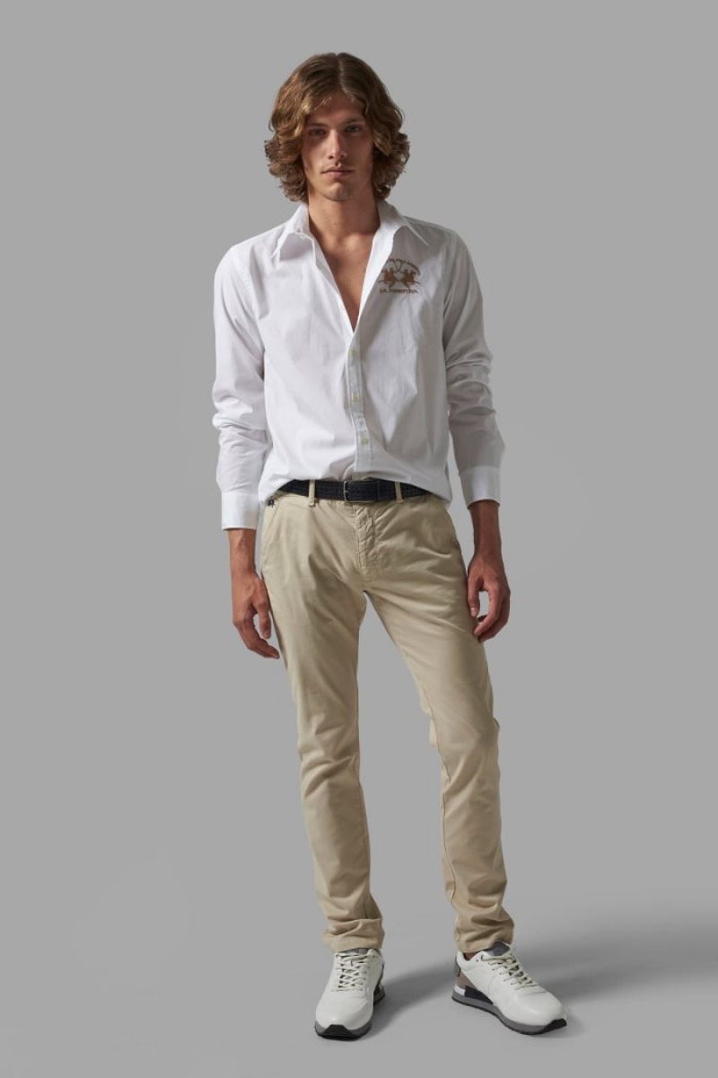 Camisas La Martina Regular-fit Cotton Hombre Blancas Chile | UUD-1837