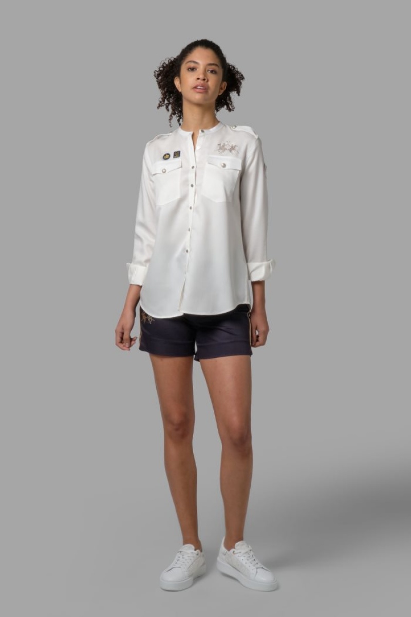 Camisas La Martina Regular-fit Lyocell Mujer Blancas Chile | HXW-1508