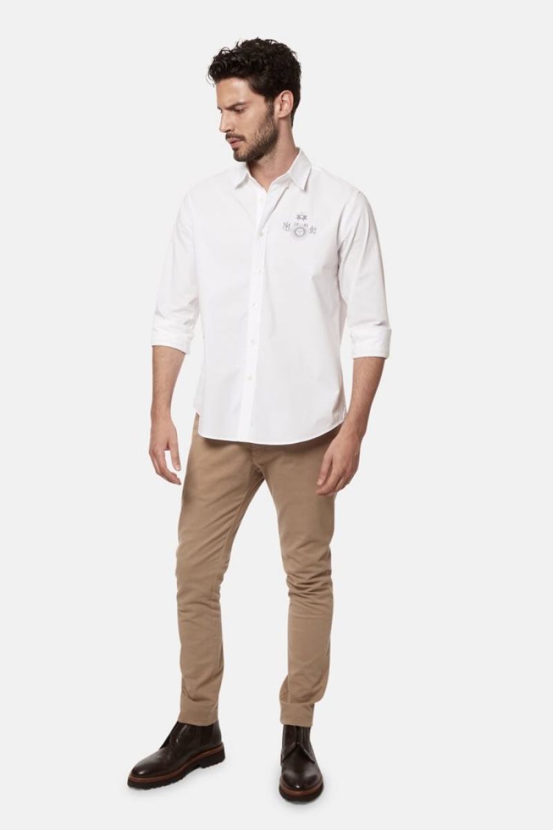 Camisas La Martina Regular-fit Stretch Cotton Hombre Blancas Chile | VSU-9169