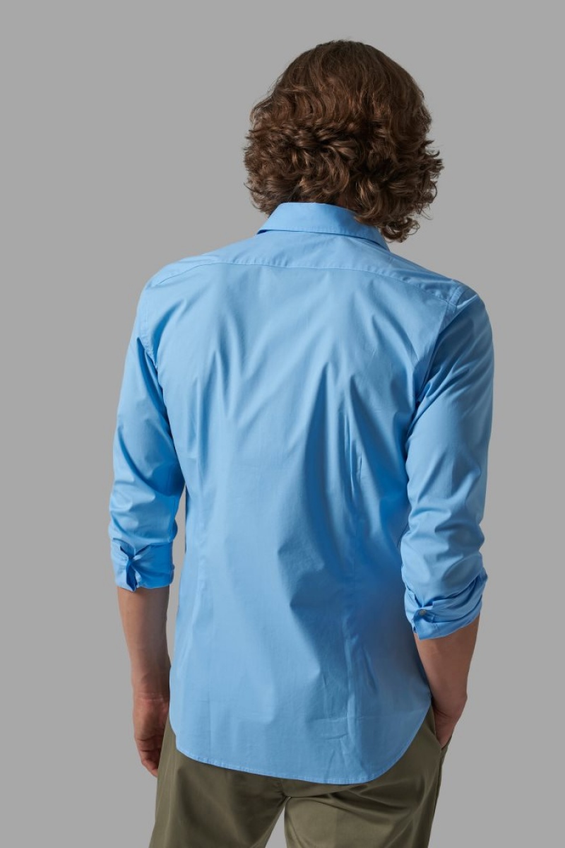 Camisas La Martina Slim Fit Hombre Azules Chile | UXU-7964