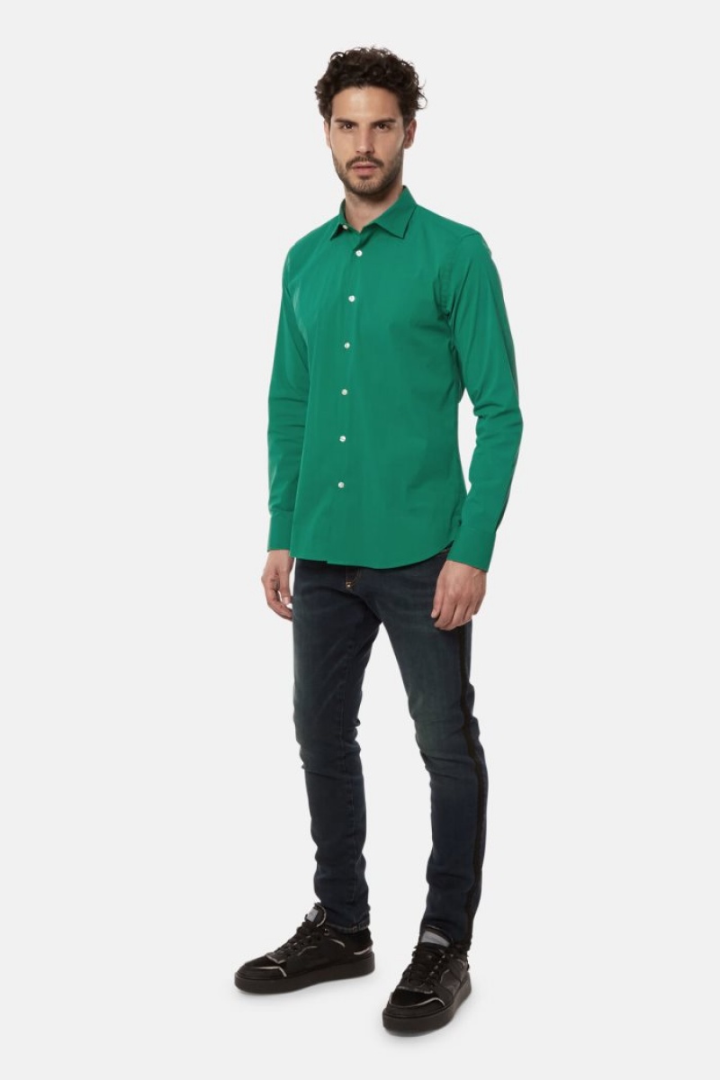 Camisas La Martina Slim-fit Stretch Cotton Hombre Verde Chile | LCZ-8927