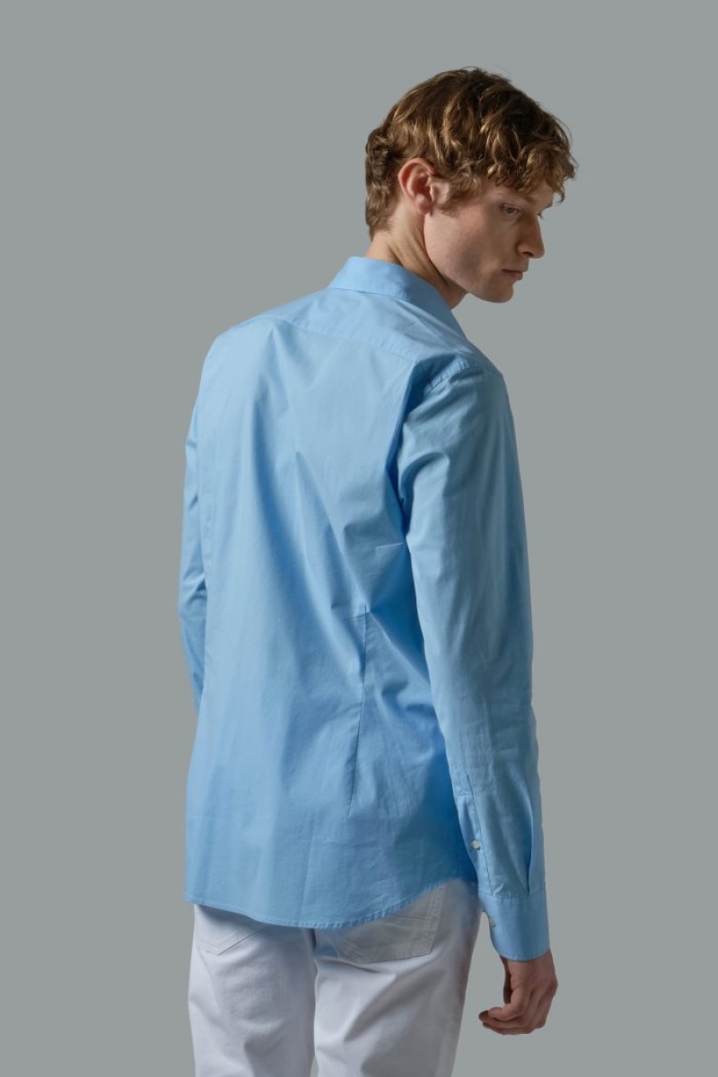 Camisas La Martina Slim-fit Stretch Cotton Hombre Azules Chile | DVD-9490