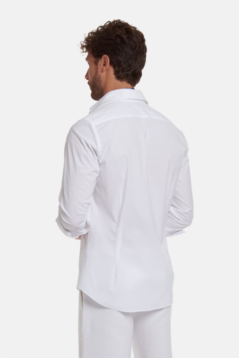 Camisas La Martina Slim-fit Stretch Cotton Hombre Blancas Chile | SZM-7191