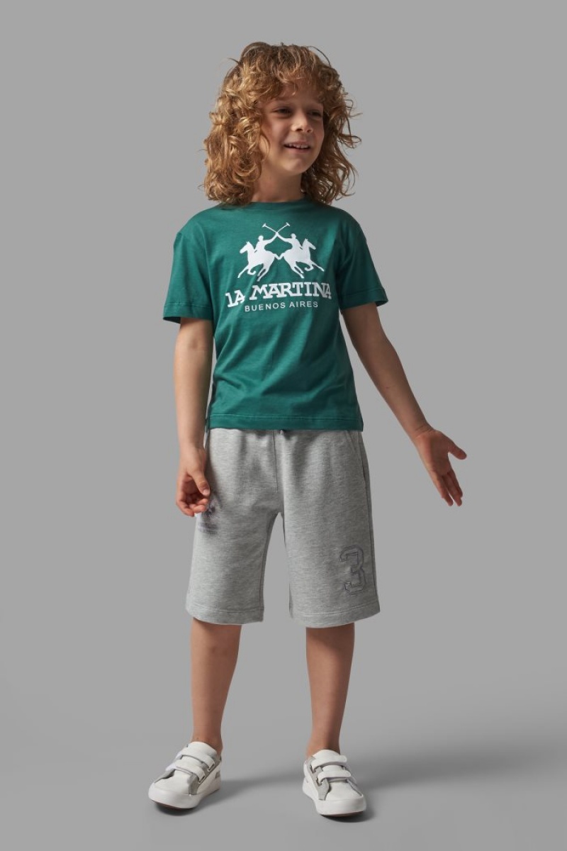 Polera La Martina Classic Cotton Niños Verde Chile | CSY-6996