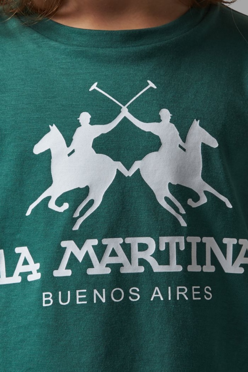 Polera La Martina Classic Cotton Niños Verde Chile | CSY-6996