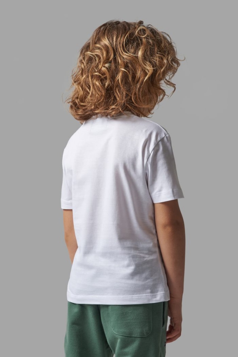 Polera La Martina Classic Cotton Niños Blancas / Azules Chile | DXP-5674