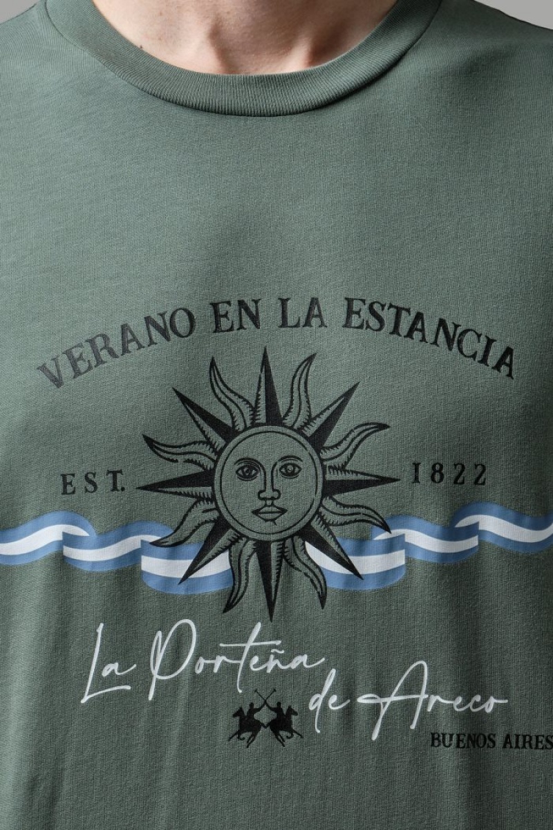 Polera La Martina Comodidad-fit 100% Cotton Hombre Verde Oliva Chile | QEE-4649