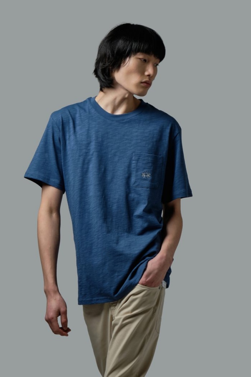 Polera La Martina Oversized 100% Cotton Hombre Azules Chile | QUL-8591