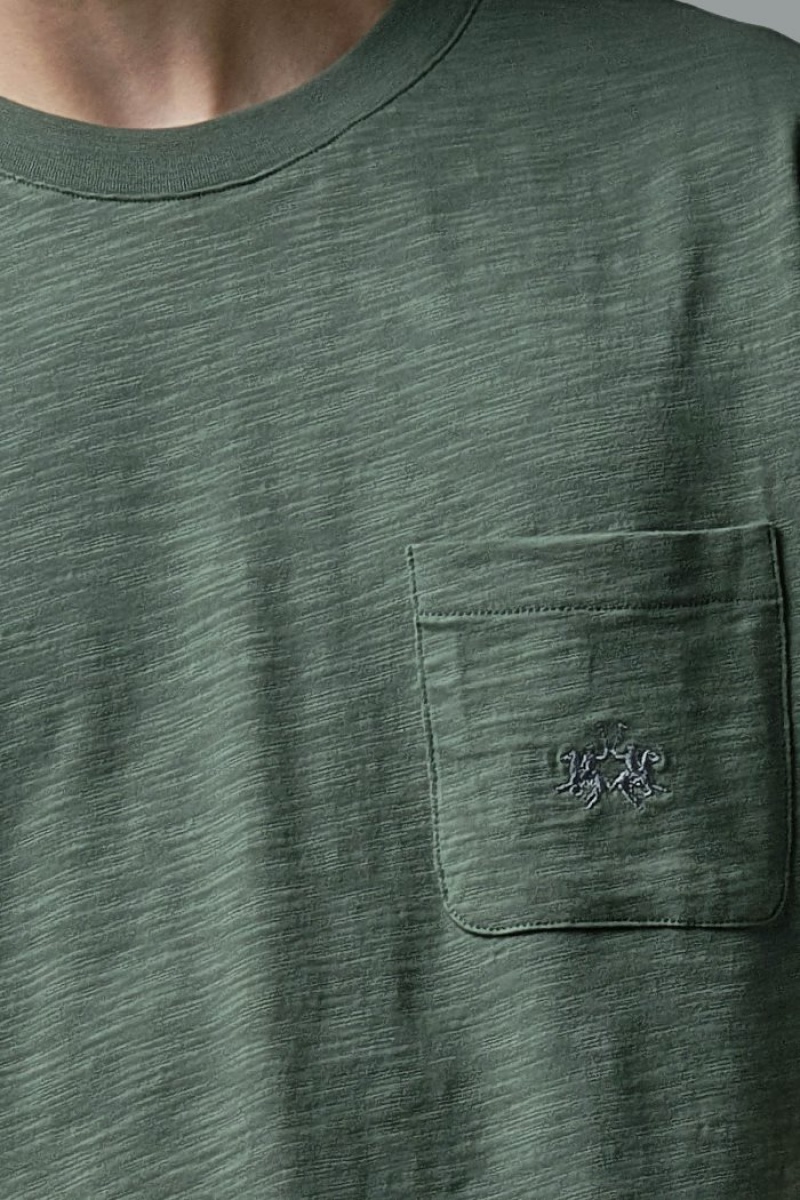 Polera La Martina Oversized 100% Cotton Hombre Verde Oliva Chile | DRK-1405