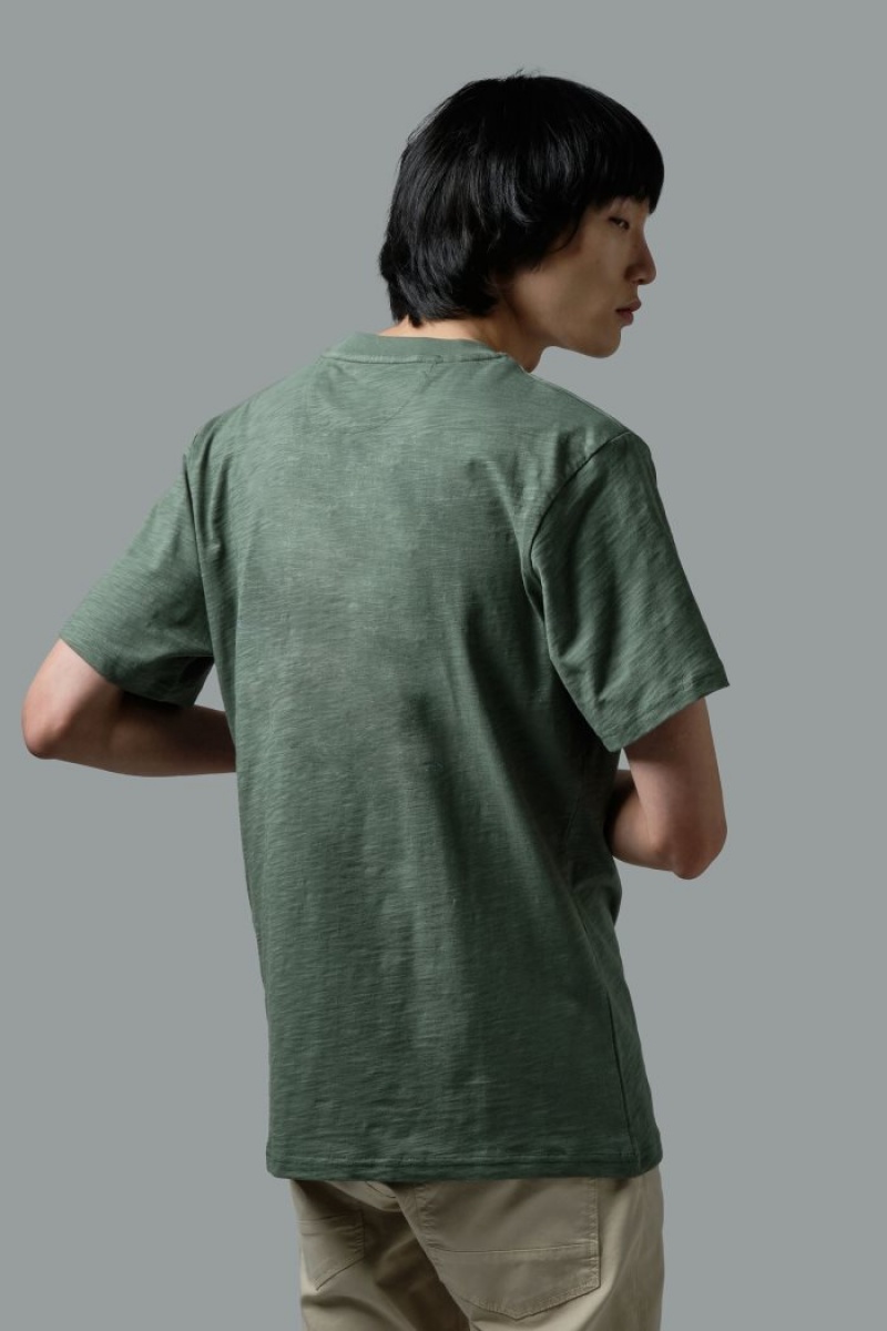 Polera La Martina Oversized 100% Cotton Hombre Verde Oliva Chile | DRK-1405