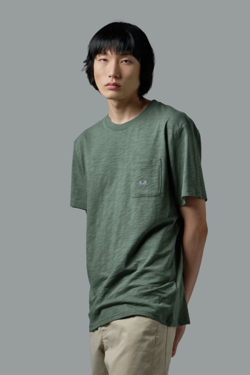 Polera La Martina Oversized 100% Cotton Hombre Verde Oliva Chile | DRK-1405