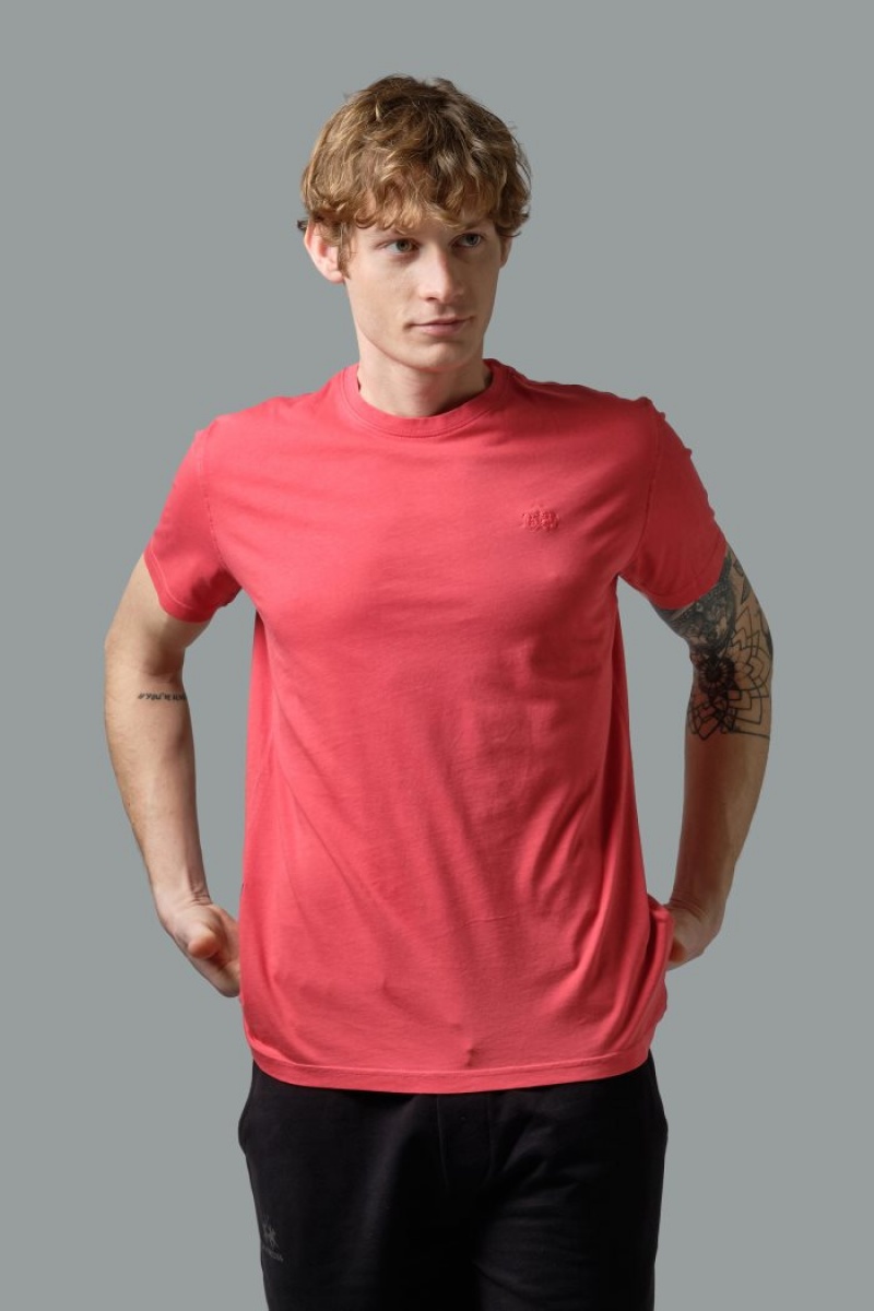 Polera La Martina Regular-fit 100% Cotton Hombre Rojas Chile | CBK-7466