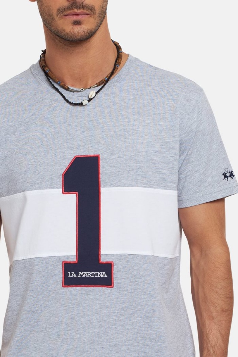 Polera La Martina Regular-fit Cotton Hombre Gris Claro Chile | NDC-7113