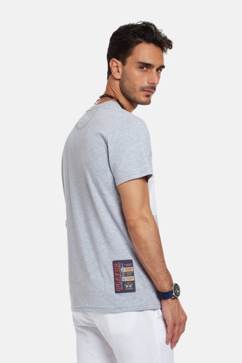 Polera La Martina Regular-fit Cotton Hombre Gris Claro Chile | NDC-7113