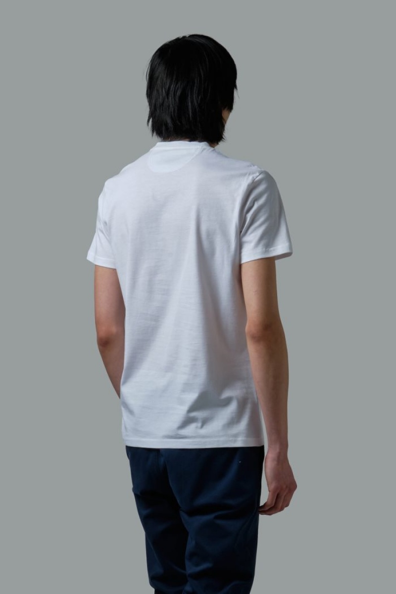 Polera La Martina Regular-fit Cotton Hombre Blancas Chile | UQI-4903