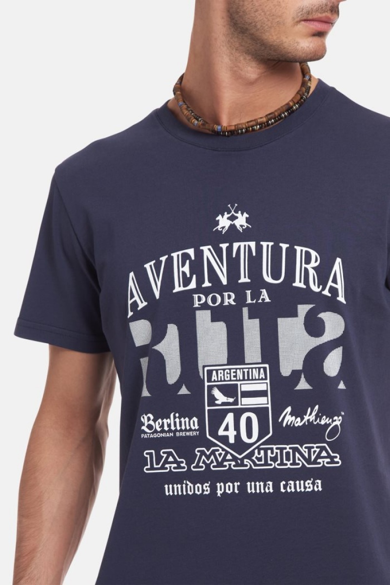 Polera La Martina Regular-fit Cotton Hombre Azul Marino Chile | KIZ-1940