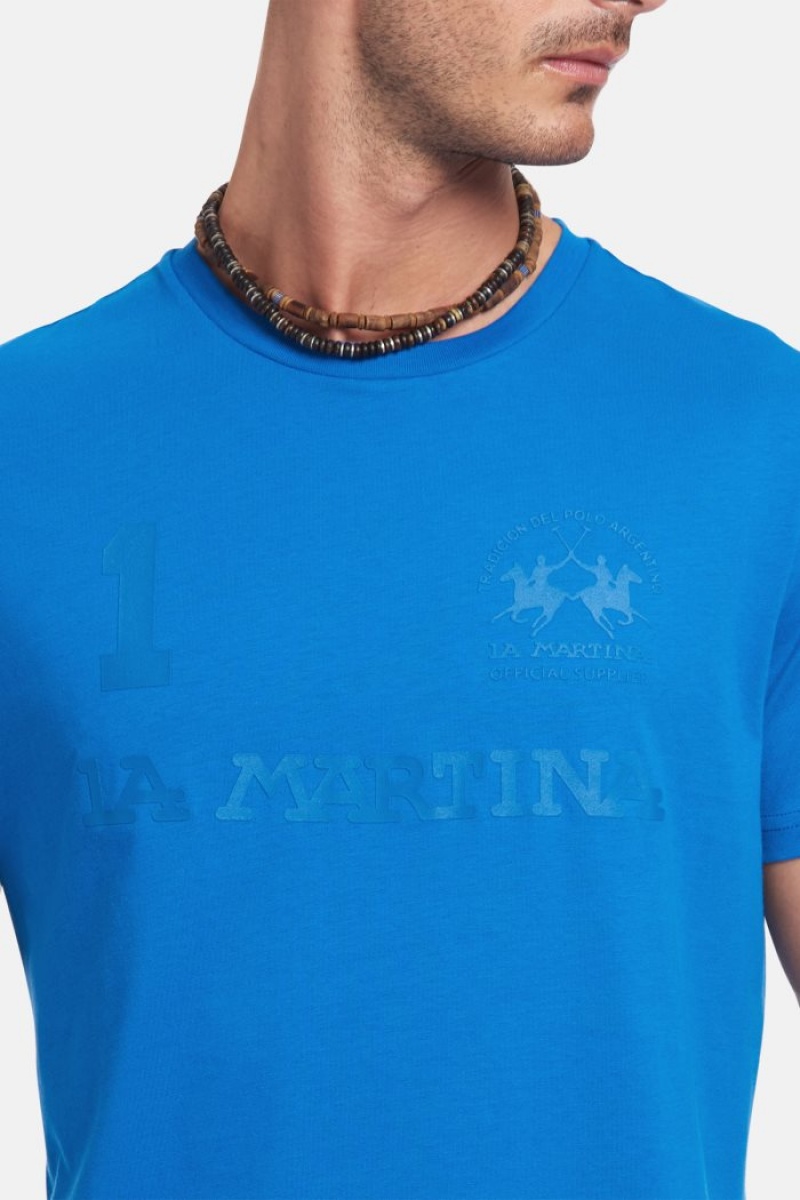 Polera La Martina Regular-fit Cotton Hombre Azules Chile | BRG-6471