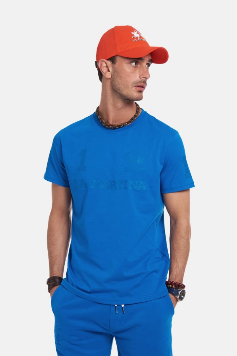 Polera La Martina Regular-fit Cotton Hombre Azules Chile | BRG-6471