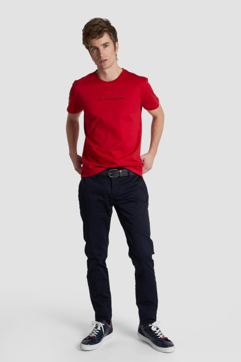 Polera La Martina Regular-fit Cotton Hombre Rojas Chile | CET-2264