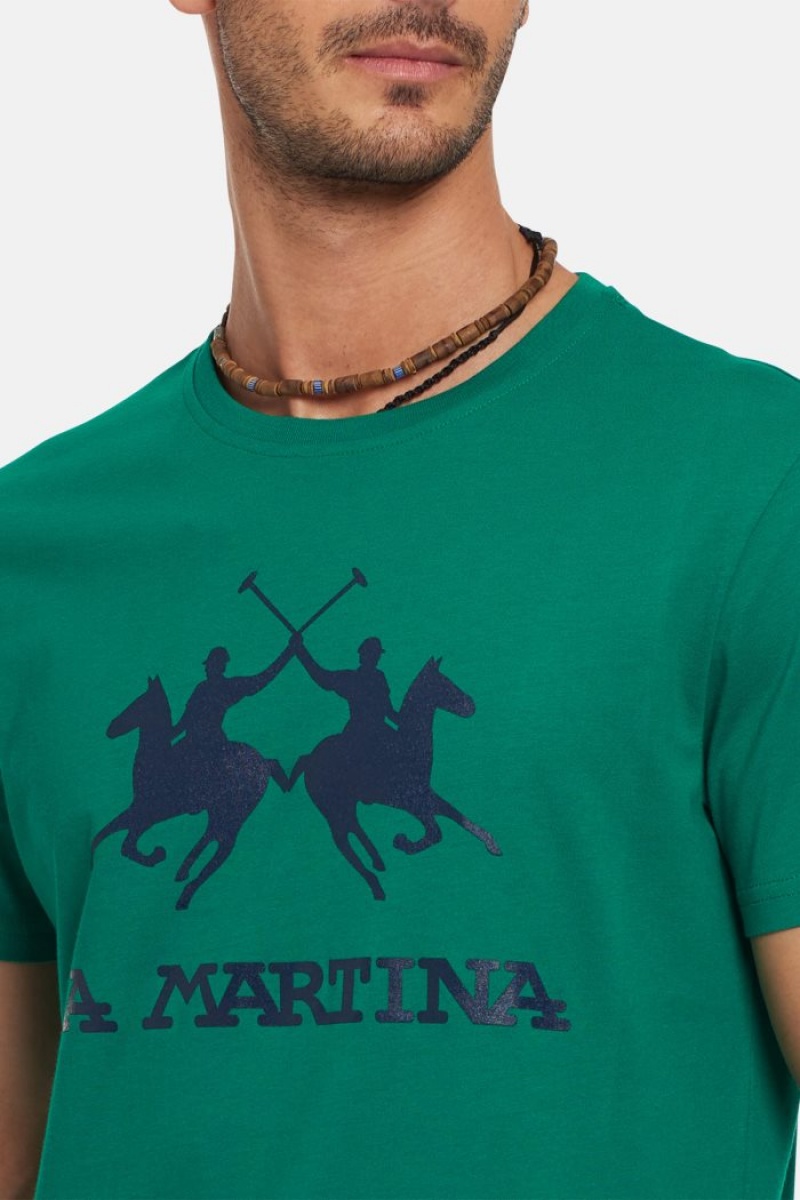 Polera La Martina Regular-fit Cotton Hombre Verde Chile | OJZ-3258