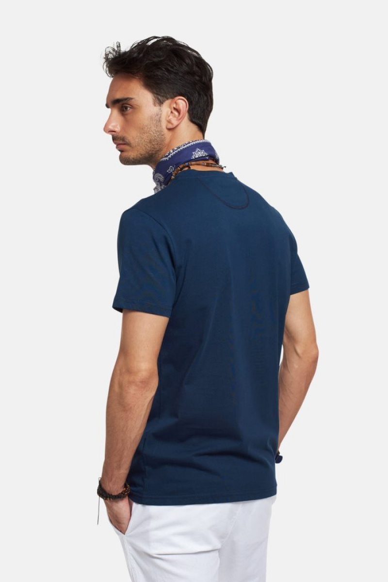 Polera La Martina Regular-fit Cotton Hombre Azul Marino Chile | AFT-9095