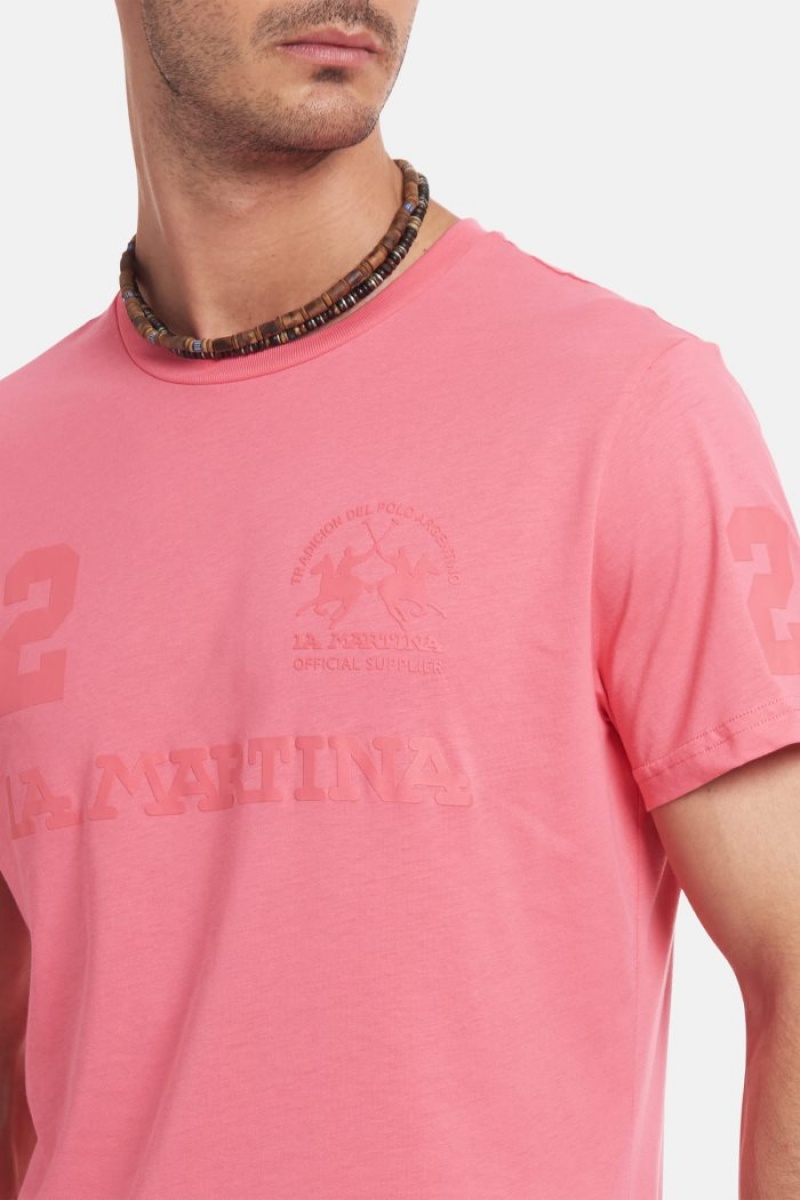 Polera La Martina Regular-fit Cotton Hombre Coral Chile | IQO-7515