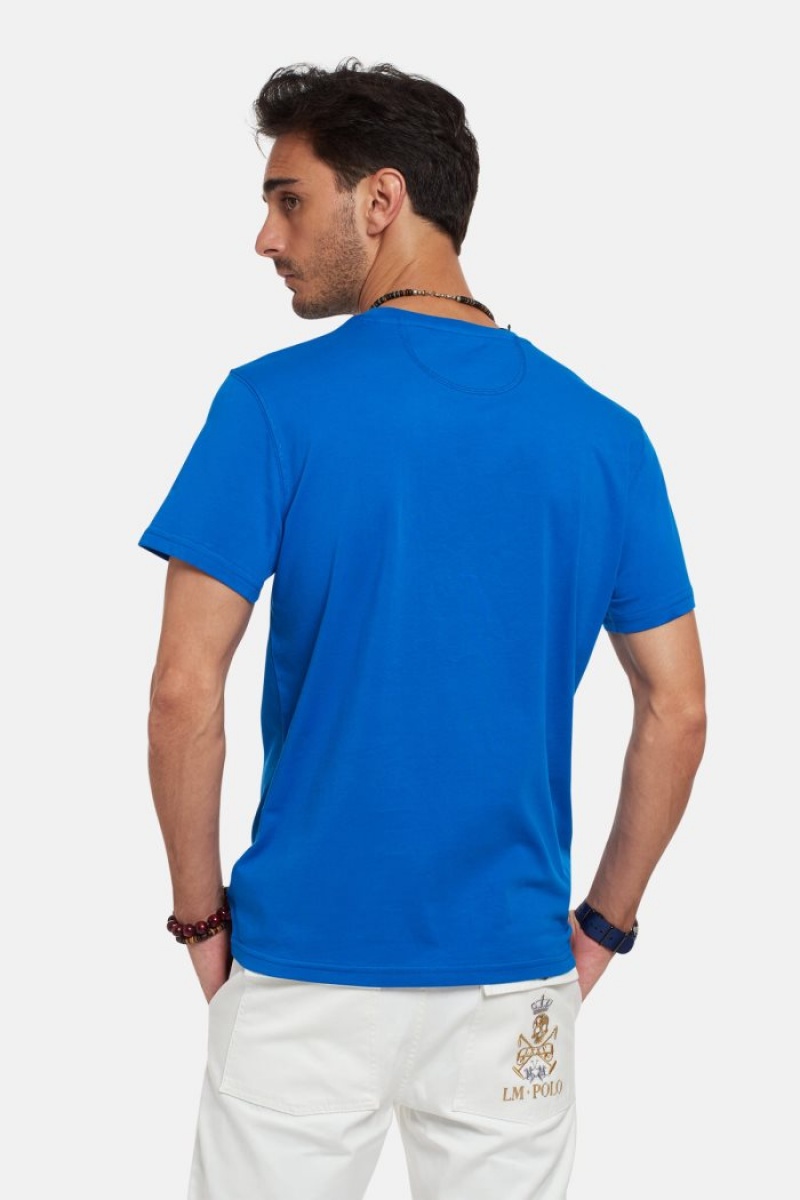 Polera La Martina Regular-fit Cotton Hombre Azules Chile | MKG-3891