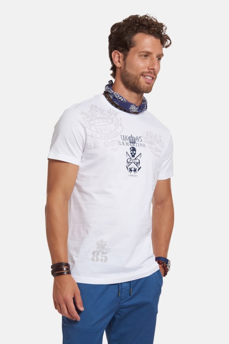 Polera La Martina Regular-fit Cotton Hombre Blancas Chile | FSR-6321