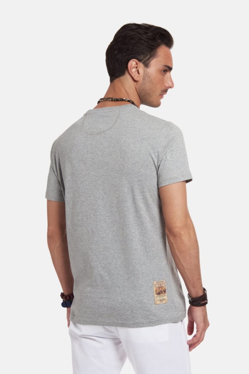 Polera La Martina Regular-fit Cotton Hombre Gris Claro Chile | EFT-6866