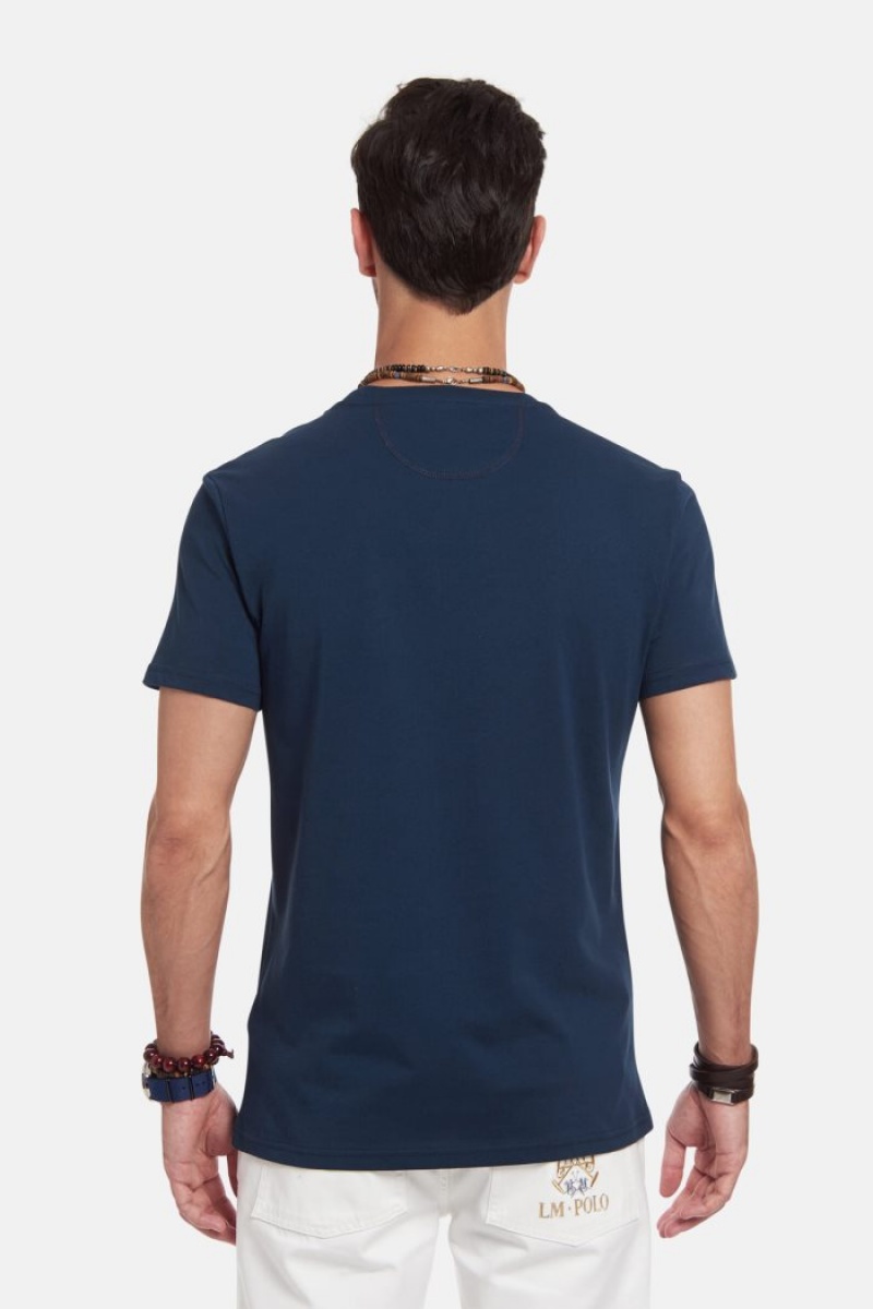 Polera La Martina Regular-fit Cotton Hombre Azul Marino Chile | ZQV-9841