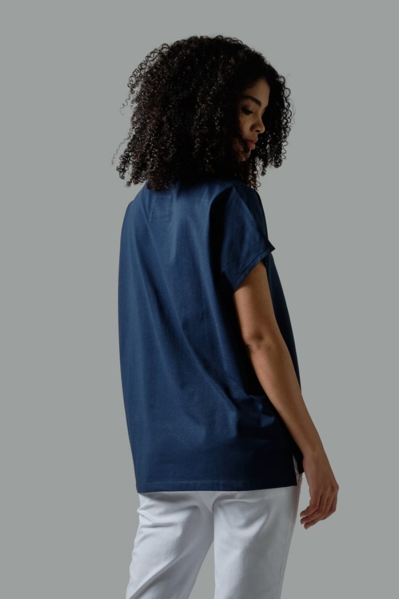 Polera La Martina Regular-fit Viscose Mujer Azul Marino Chile | JHF-2896