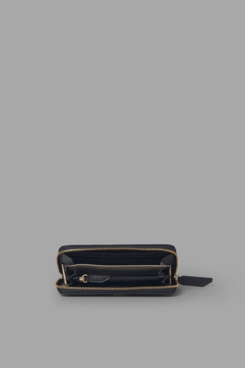 Carteras La Martina Plain-coloured Faux Leather Mujer Negras Chile | VBR-7771