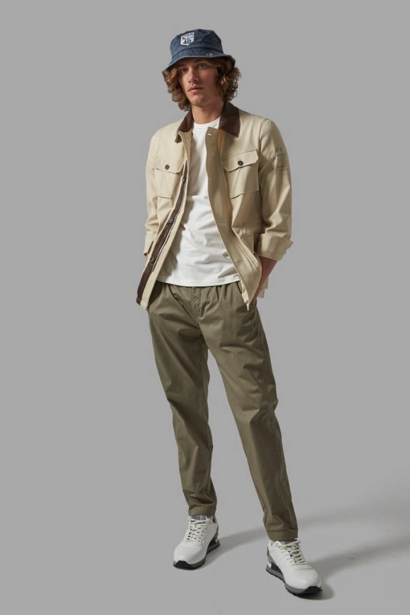 Chaquetas La Martina Regular-fit Stretch Cotton Sahariana Hombre Beige Chile | QJA-3049